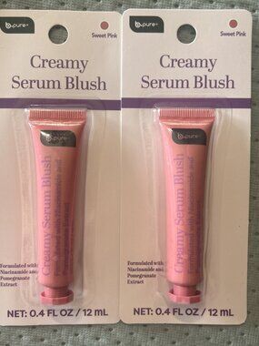 B Pure Creamy Serum Blushes In Sweet Pink LOT X2 0.4fl Oz NEW